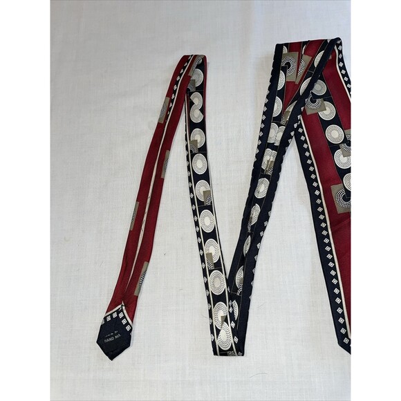 Roffe Dress Tie Mens Size 60" Multicolor Geometric 100% Silk Designer - Picture 5 of 12